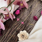 Vriksham Designer Floral  Gold Look Alike Anklets-Red -G20689